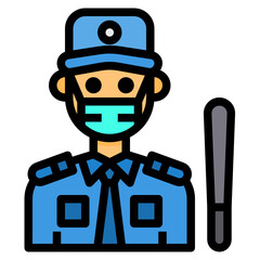 Security Man line icon