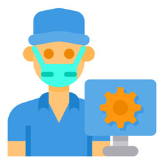 Technician flat icon