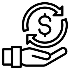 money outline style icon