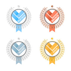 Award badges with different rank level