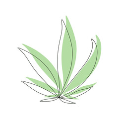 Green Cannabis leaf sign logo Illustration on white