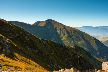 Slovakia High Tatras Mountains with meadow, Zapadne tatry Slovakia. Hiking in slovakia moutains...