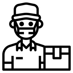 Delivery Man line icon