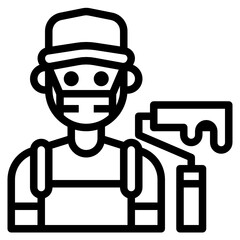 Painter line icon