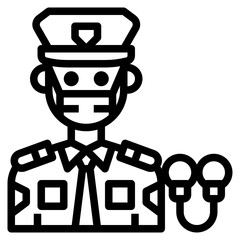 Policeman line icon