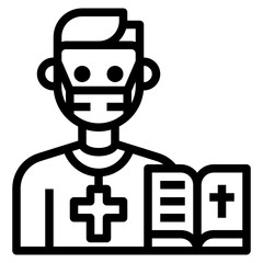 Priest line icon