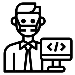 Programmer line icon