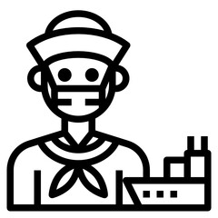 Sailor line icon