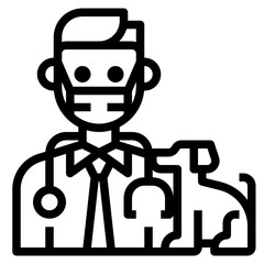 Veterinarian line icon