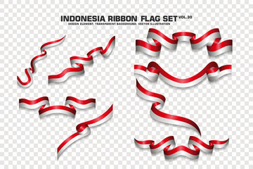 Fototapeta premium Indonesia Ribbon Flags Set, Element design, 3D style. vector Illustration