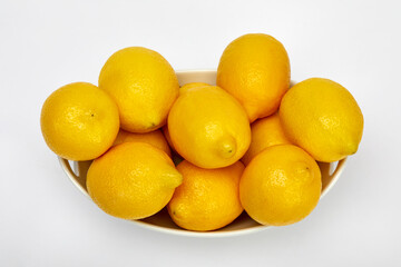 White background and fresh lemon.