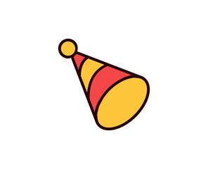 Holiday cap flat icon. Single high quality outline symbol for web design or mobile app.  Holidays thin line signs for design logo, visit card, etc. Outline pictogram EPS10