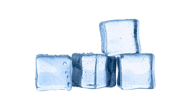 close up ice cube isolated on white background