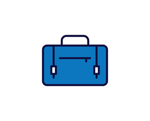 Suitcase line icon. Vector symbol in trendy flat style on white background. Travel sing for design.