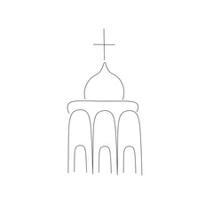 Church silhouette on white background vector illustration