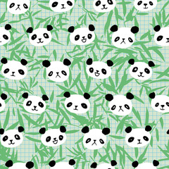 Panda Bamboo Seamless Pattern