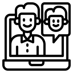 call outline style icon