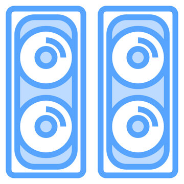 blue speakers audio equipment design clip art preview
