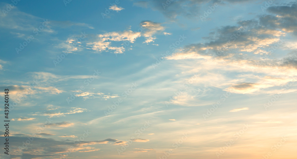 Wall mural blue sky background and white clouds sun