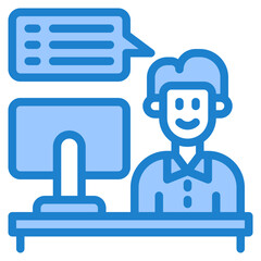 chat blue style icon