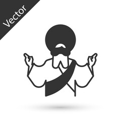 Grey Jesus Christ icon isolated on white background. Vector Illustration