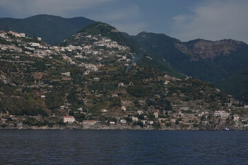 The view of Amalfi coastline, Italy.
