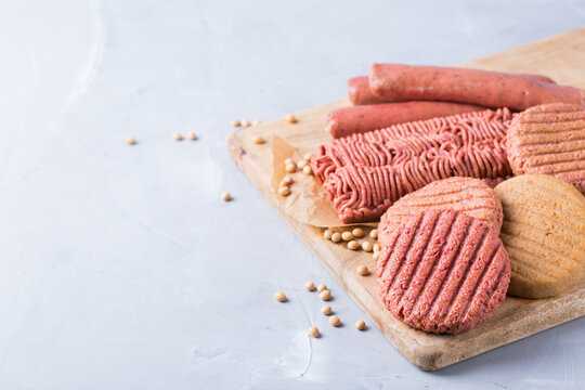 Variety of plant based meat, food to reduce carbon footprint