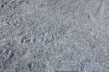 Top view of blue construction gravel texture background. Small granite stone full frame background.