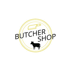 Abstract Butchery  Logo Meat Food Background Vector Design Style Lettering Badges Design Template For Butcher Shop