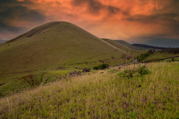 Obraz premium Rapa Nui. The landscape with the volcano on Easter Island, Chile