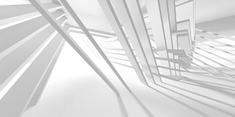 Obraz premium Illuminated corridor interior design. Empty Room Interior Background