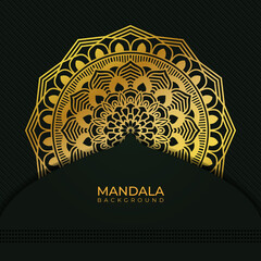 Luxury Decorative Arabic Style Mandala Design Background in Gold Color