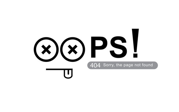 Modern minimal not found error icon oops page not found. 404 Error the page not found with Concept cartoon cut theme web banner, Link to empty non existent page. workers repairs website