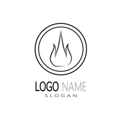 fire logo modern simple gradient. flame logo clean simple.