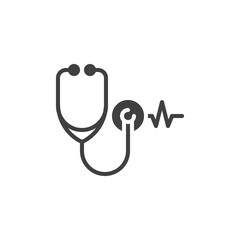 Stethoscope heartbeat vector icon