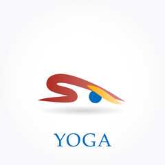 Yoga logo and icon. Yoga meditation figure pose. Vector illustration