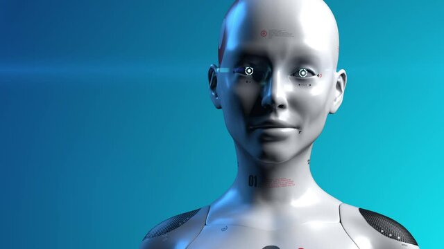 artificial intelligence portrait of female robot sci-fi woman animation of digital world of the future neural networks