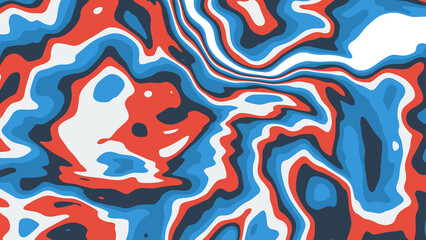 Colorful liquid marble abstract background. Shapes and lines with sinuous outlines, vector illustration.