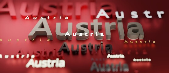 Fototapeta premium Abstract Austria 3D TEXT Rendered Poster (3D Artwork)