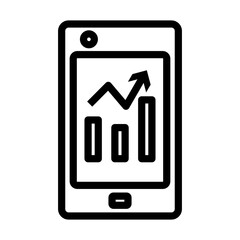 Smartphone With Analytics Diagram Icon