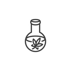 Medical marijuana lab research line icon