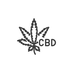 Obraz premium CBD cannabidiol line icon