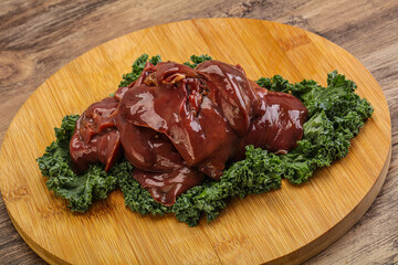 Raw chicken liver for cooking