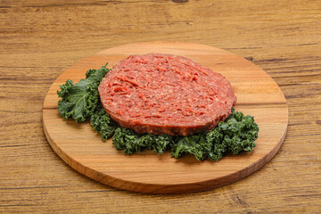 Raw beef burger cutlet for burger