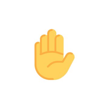 Raised hand gesture flat icon