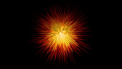 Fototapeta premium Geometric Sunburst on black background