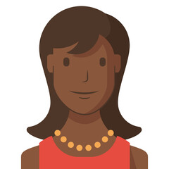 Avatar of a woman with necklace, flat style. Illustration of a young woman drawn in flat style.