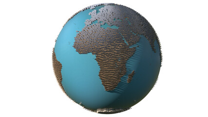 3D Rendering of the Globe with Solar Panels All Over the Continent of Africa