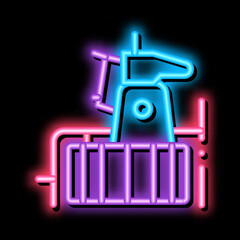 drain cleaning instrument neon light sign vector. Glowing bright icon drain cleaning instrument sign. transparent symbol illustration