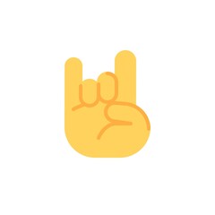 Rock and roll hand gesture flat icon